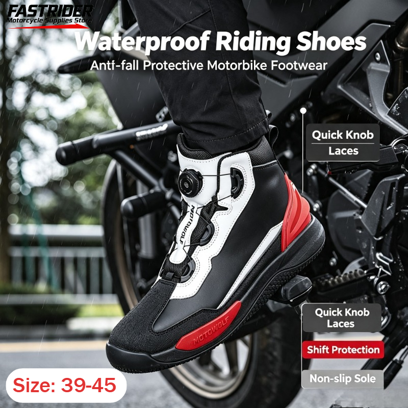 Cycling Shoes For Commute - 남성용 사이클링 슈즈 방수 가죽 레이싱