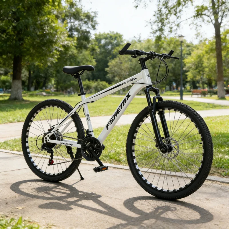 Cycling Commute Gear - 스노우 화이트 스포크 휠 산악 자전거