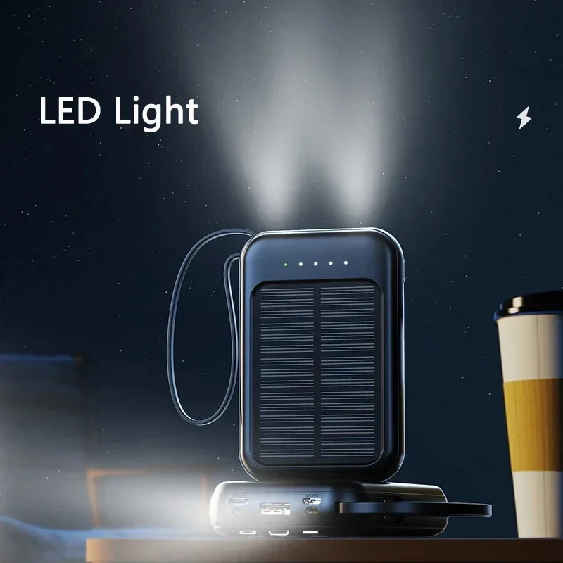 50000mAh 태양광 보조배터리 내장 케이블 태양광  - Usb Charger Dynamo 리뷰 및 가격