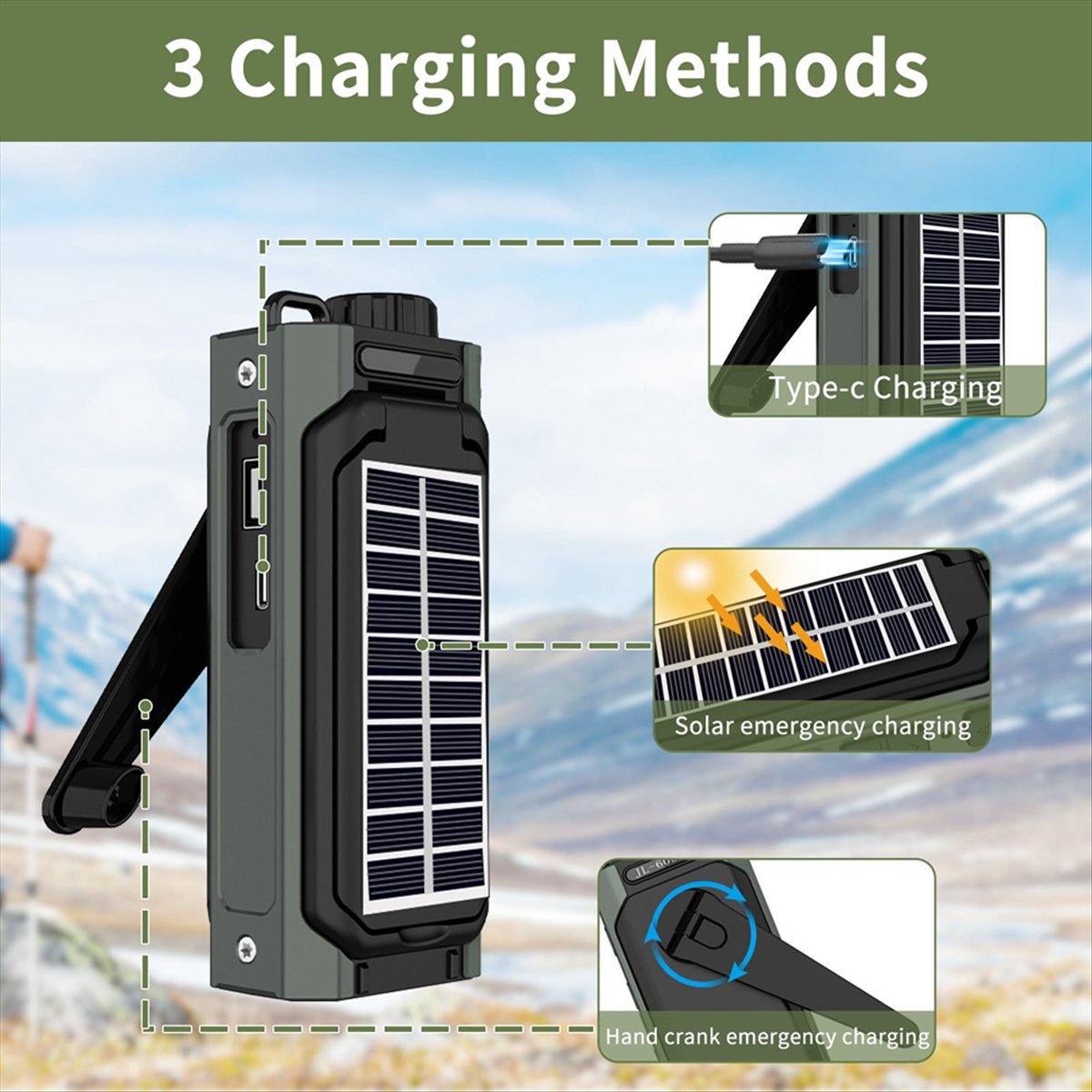 A26Z 휴대용 태양광 라디오, 비상용 핸드 크랭크 라 - Usb Charger Dynamo 리뷰 및 가격